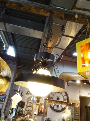 Vintage Black Metal Hanging Lamp Denver Furniture Store