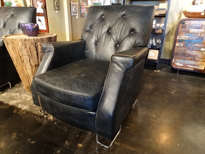 Valley Occasional Grey Leather Arm Chair Denver Furniture Store