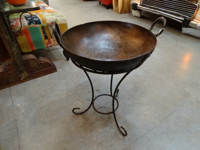 Iron Saucer Bowl on Stand Denver Furniture Store