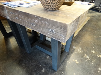 Thick Top Rustic Industrial End Table Denver Furniture Store