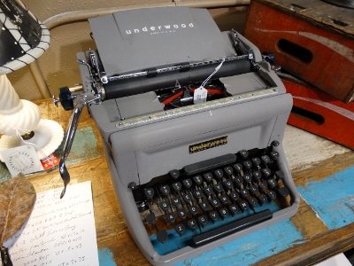 Vintage Grey Underwood Golden Touch Typewriter Denver Furniture Store