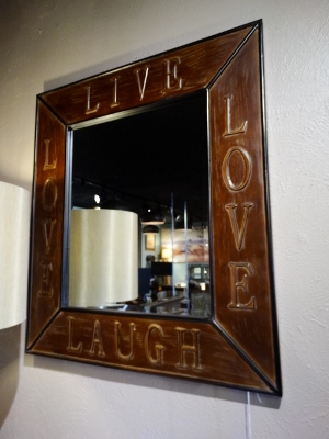 Metal Live Love Laugh Mirror Denver Furniture Store