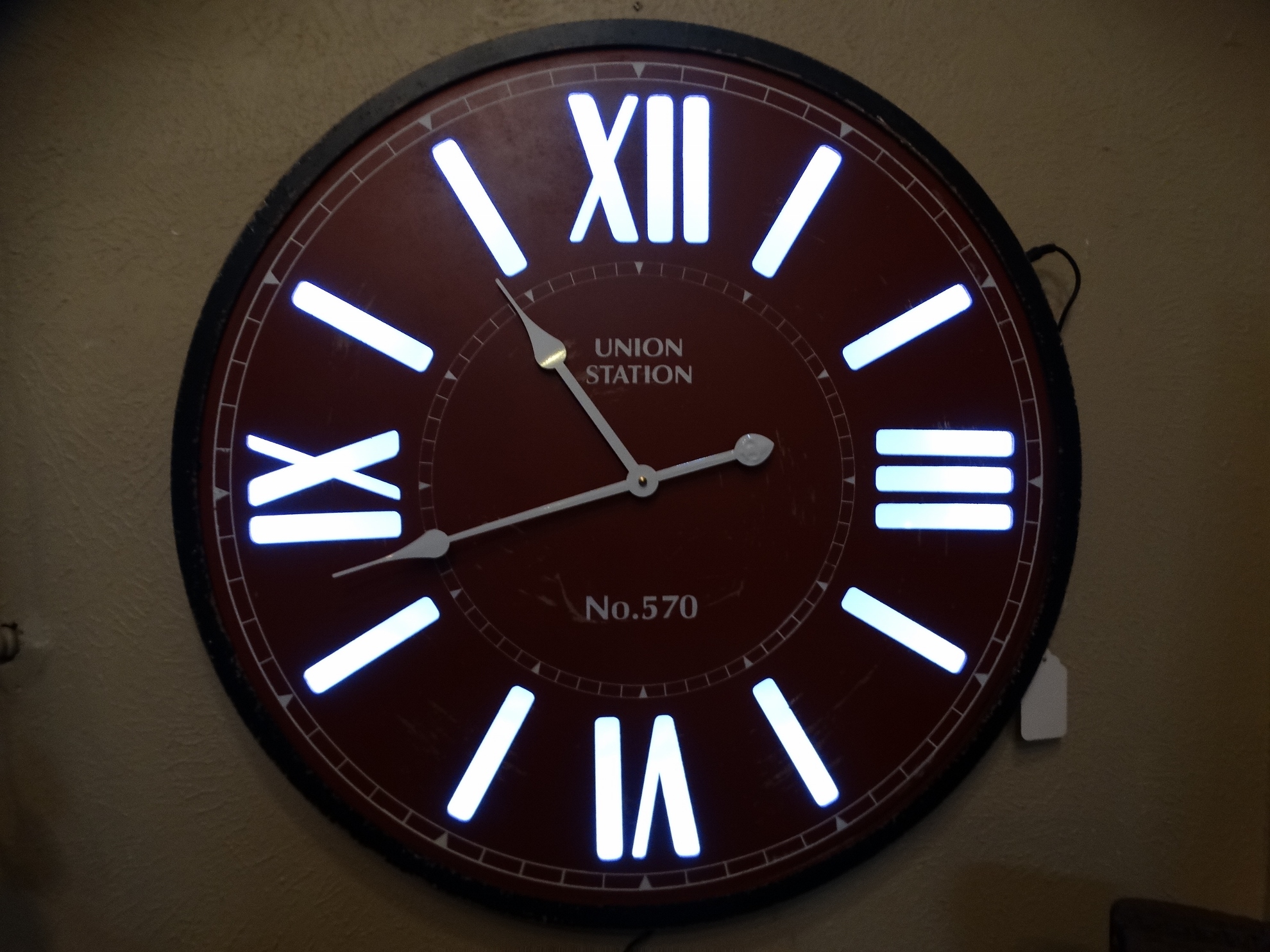 Red Face Illuminated Wall Clock Denver Furniture Store