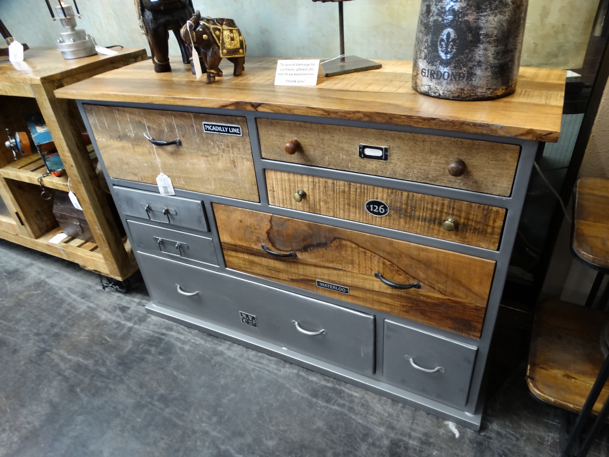 Industrial Chest of Drawers with Wood Denver Furniture Store