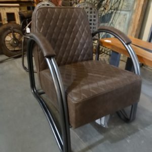Arm Chair Leather Quilted Arm Chair Brown