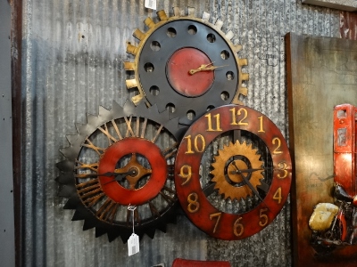 3 Faces Gears Wall Accents Clock Denver Furniture Store