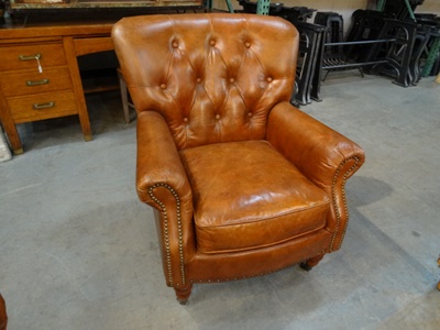 Aristocrat Brandy Leather Arm Chair