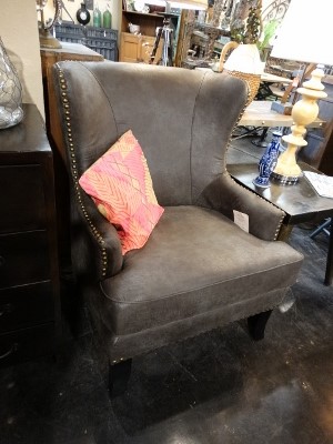 Charcoal Suede Grant Arm Chair