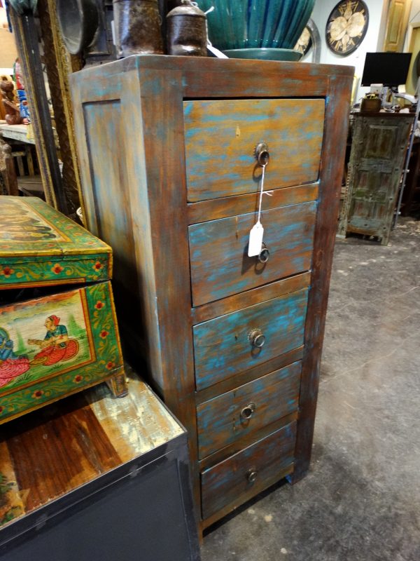Dresser Blue Accent Wooden Chest of Drawers Furniture Stores Denver