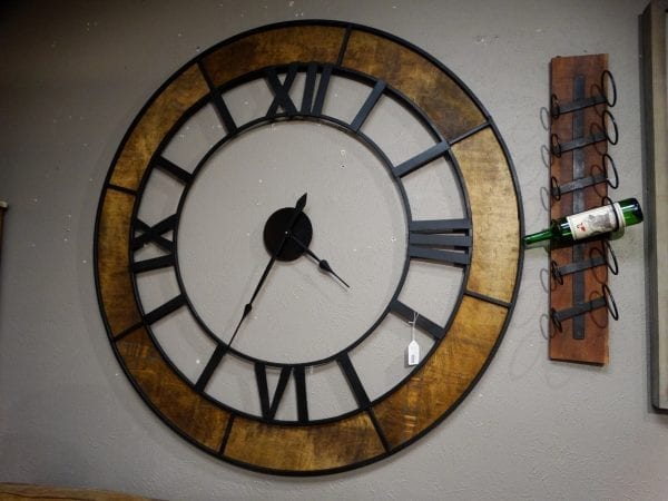 Clock XL Wood and Iron Wall Clock Furniture Stores Denver