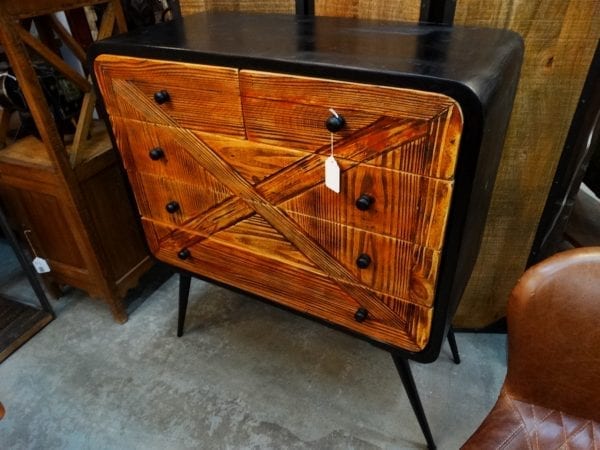 Dresser Black Metal Frame with Wood Drawers Chest of Drawers Furniture Stores Denver