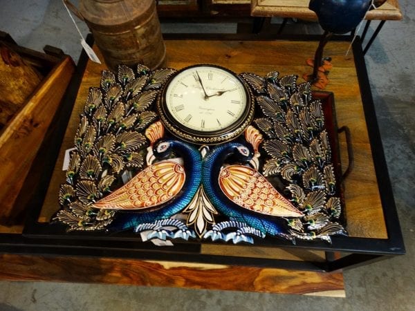 Clock Carved Wood Peacock Wall Clock Furniture Stores Denver