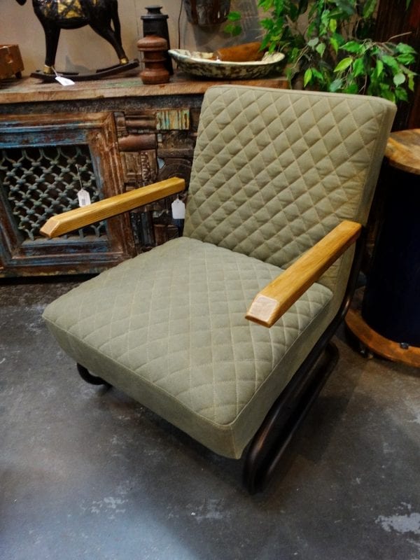 Arm Chair Green Quilted Canvas Chair Furniture Stores Denver