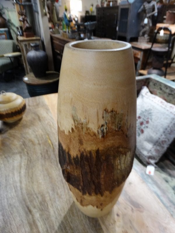 Vase Wooden Vase with Bark Furniture Stores Denver