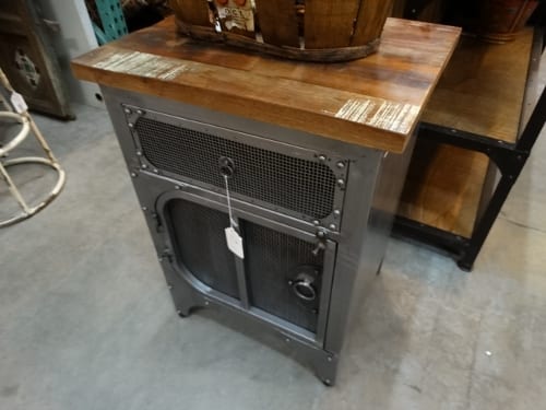 The Colorful Reclaimed Wood Makes This Small Cabinet Unique