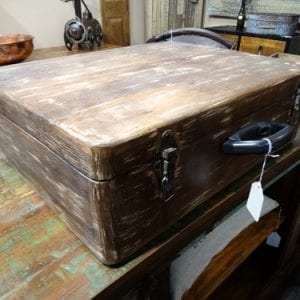 Wooden Suitcase with Handle Denver Furniture Store