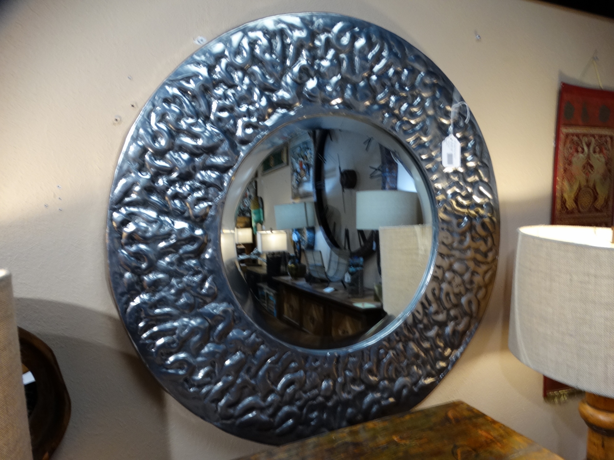 Silver Metal Round Mirror Denver Furniture Store