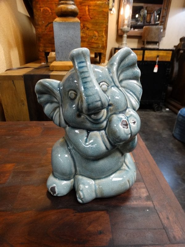 Baby Blue Elephant Statue Denver Furniture Store