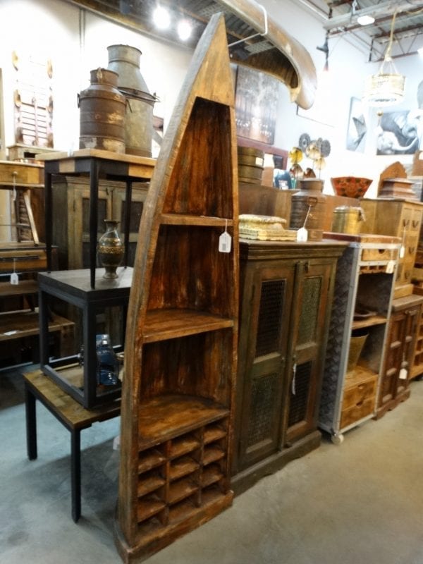 Wooden Canoe Boat Shelf Denver Furniture Store