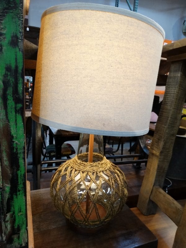 Woven Macrame Glass Ball Table Lamp Denver Furniture Store