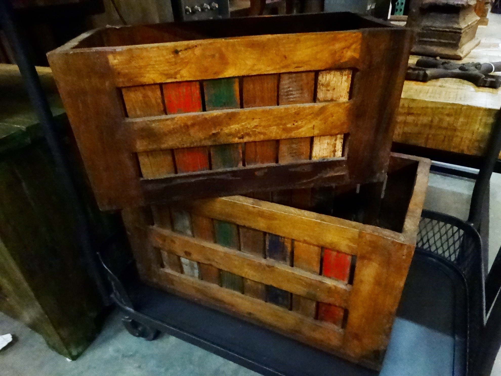 Set of 2 Nesting Wooden Crates Denver Furniture Store