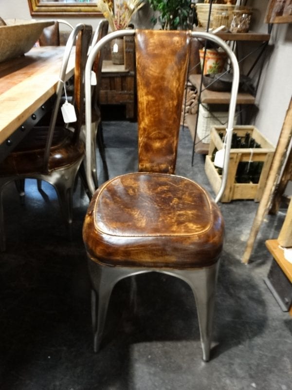 Side Chair Leather Back Tolix Furniture Stores Denver
