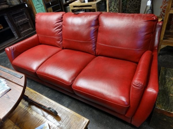 Sofa Couch Nilla Cherry Red Leather Furniture Stores Denver