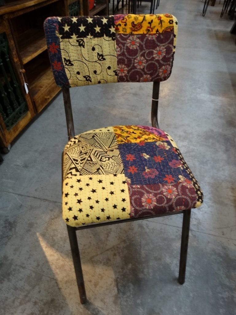 Side Chair Quilted Upholstered Grey Metal Furniture Stores Denver