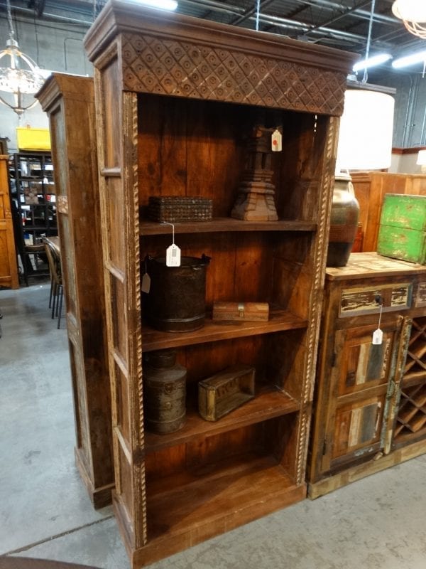 Bookshelf Carved Reclaimed Panels Furniture Stores Denver