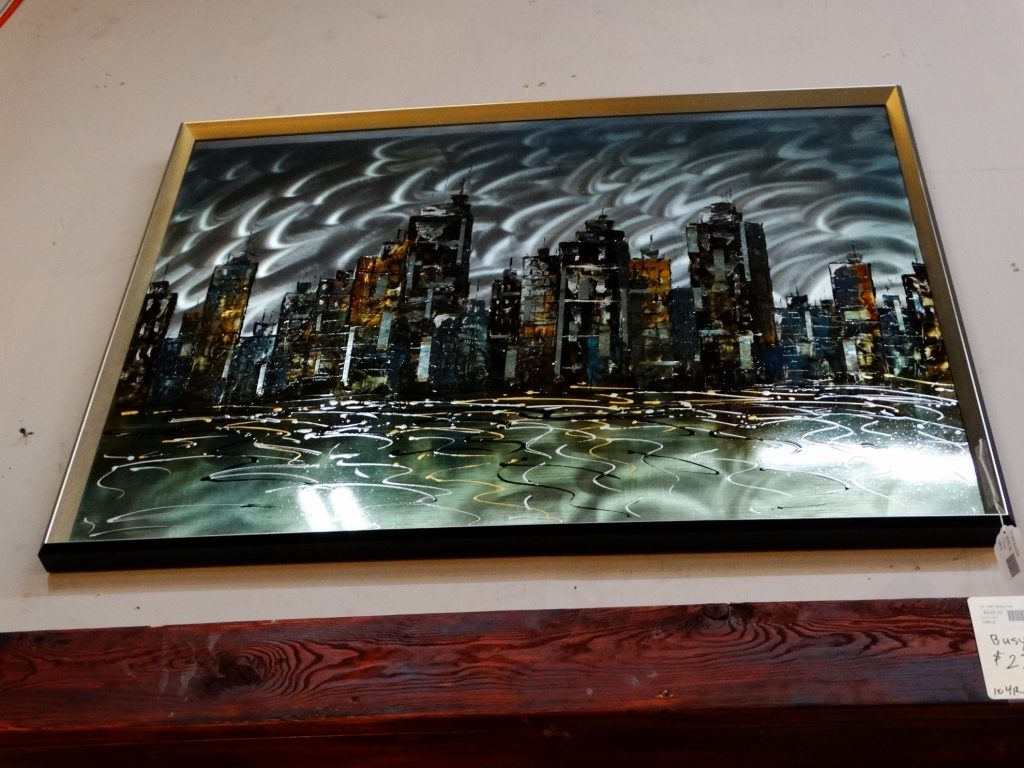 Wall Art Painting on Metal Busy Day Furniture Stores Denver