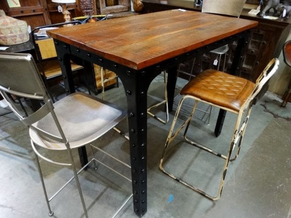 Dining Table Riveted Industrial Bar Height Table Furniture Stores Denver