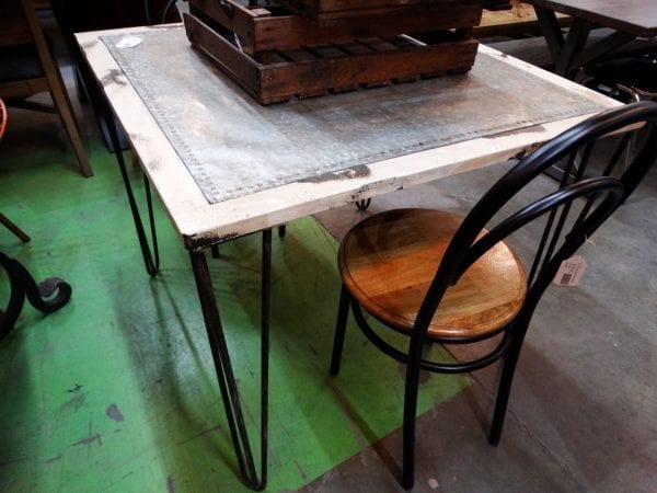 Dining Table Square Industrial Hairpin Legs Table Furniture Stores Denver