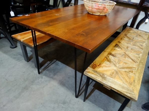 Dining Table Wood Top with Hairpin Legs Furniture Stores Denver
