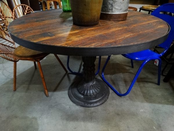 Dining Table Rustic Industrial Round Pedestal Table Furniture Stores Denver