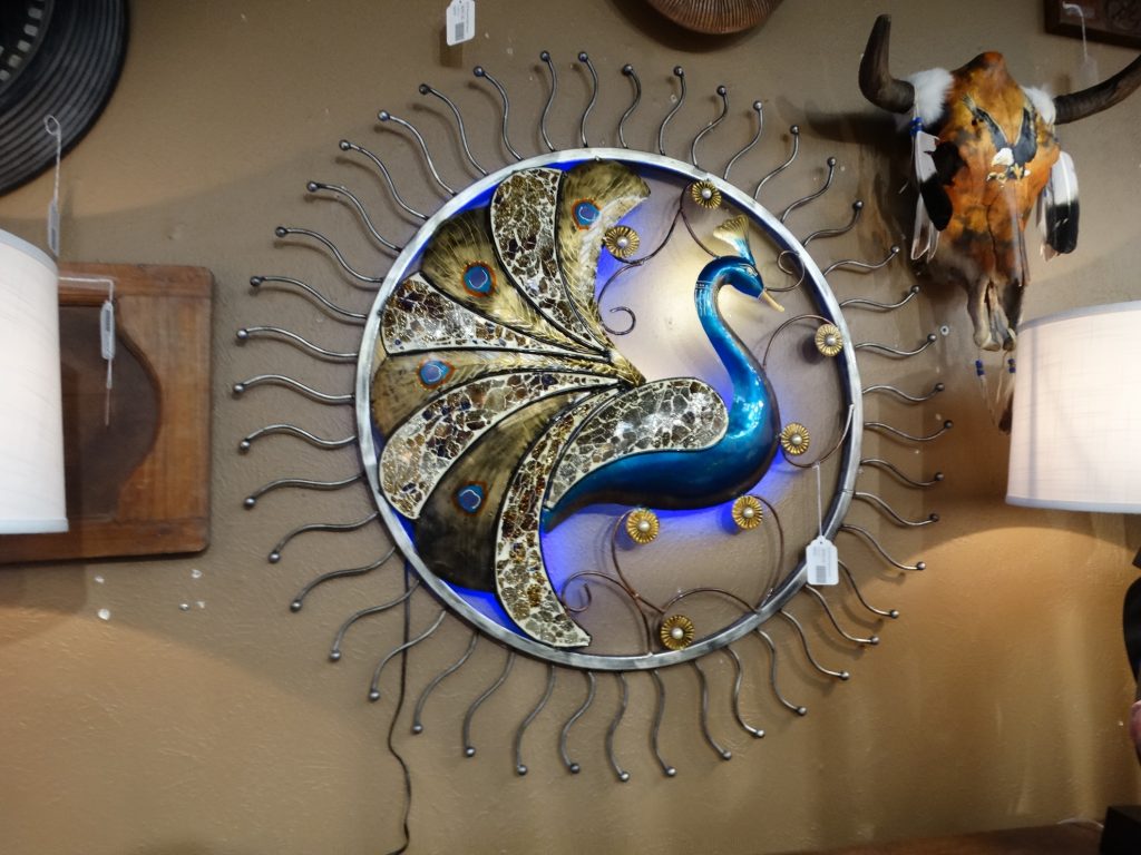 Sconce Large Metal Peacock Wall Lamp Furniture Stores Denver