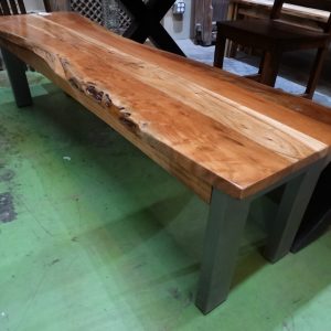 Bench Live Edge Bench with Metal Legs Furniture Stores Denver