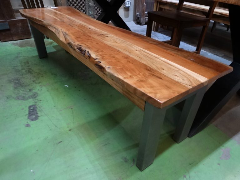 Bench Live Edge Bench with Metal Legs - Rare Finds Warehouse Bench Live Edge Bench with Metal Legs Furniture Stores Denver