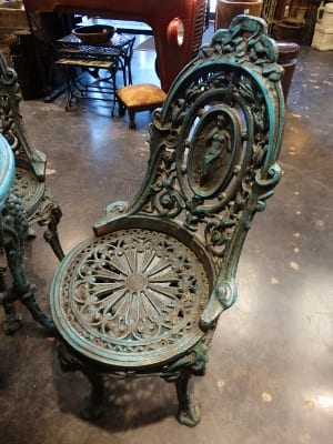 Heavy Iron Blue Ornate Patio Chair Denver Furniture Store