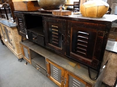 Industrial TV Console Cabinet Black Denver Furniture Store