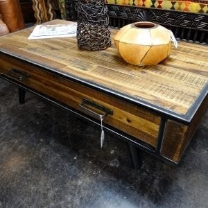 Industrial Coffee Table with large storage drawer