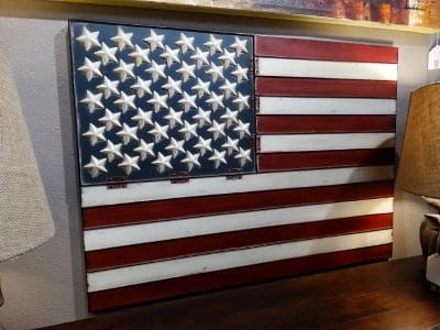 3D Metal American Flag Wall Art