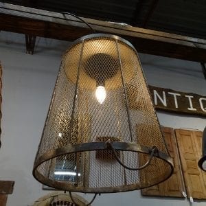 Reclaimed Iron Mesh Basket Hanging Light Denver Furniture Store