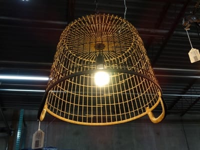 Repurposed Hanging Potato Basket Light Denver Furniture Store