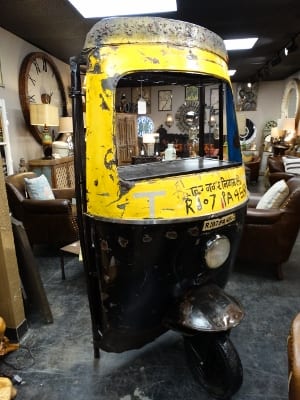 Rickshaw repurposed for a bar