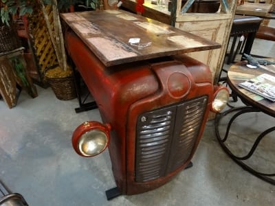Repurposed Tractor Console Table