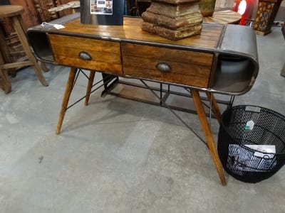 Round Edge Console Table with Drawers