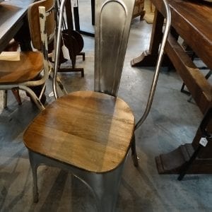 Silver Tolix with Wood Bottom Seat Denver Furniture Store