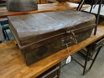 Vintage Metal Suitcase C Denver Furniture Store