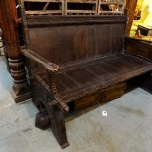 Bench Dark Wood Bench with Metal Accents Furniture Stores Denver