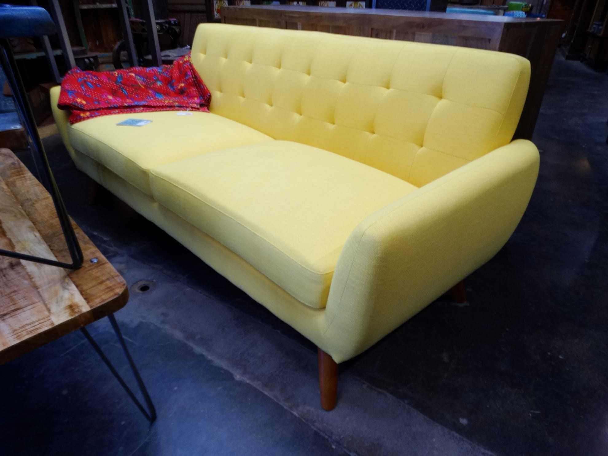 Sofa Soft Burlap Sunny Yellow Couch Furniture Stores Denver